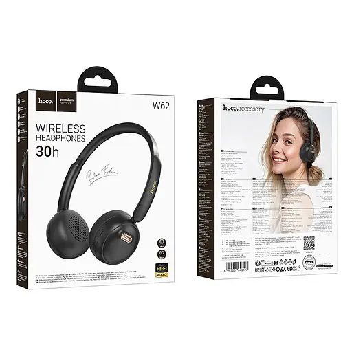 Бездротові навушники HOCO W62 Verso retro BT headphones Black - фото 2