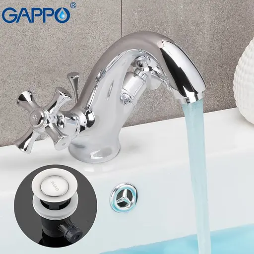 G1042 Змішувач для умивальника буксовий шпилька Gappo Pollmn 1/8 Хром - фото 3