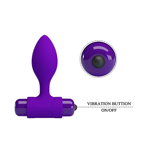 Анальна пробка Pretty Love Vibra Butt Plug 8.6 см (фіолетовий) - фото 5