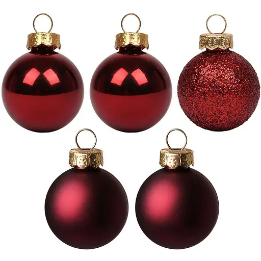 Набір новорічних куль Yes! Fun пластик 6 см 5 шт. бордо (975112)