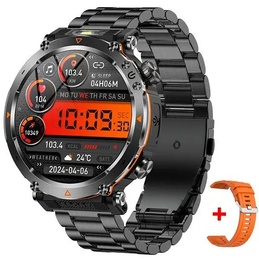 Розумний наручний годинник Smart Avation Pro Steel 2 ремінця (Чорний)