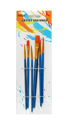 Набір пензлів C 60804, 6шт на листі (6900067608048) Синій - фото 1