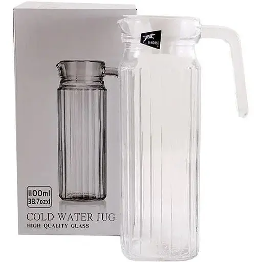 Кувшин стеклянный G-Horse 1.1 л с крышкой (BMHSTH1100)