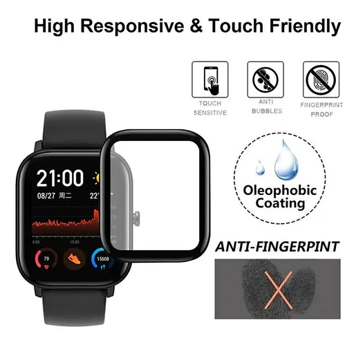 Защитная пленка Amazfeel для смарт-часов Amazfit GTS/GTS2 с рамкой 1 шт. - фото 5