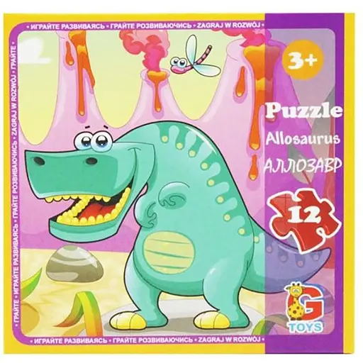Пазли дитячі Динозаври G-Toys LD01, 12 елементів