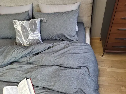 Комплект постельного белья Washed Cotton из вареного хлопка графит Graphite - двуспальный - фото 6