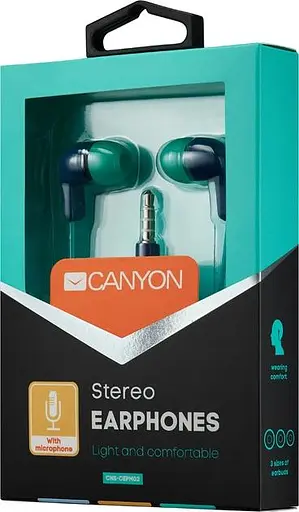 Навушники Canyon Blue-Green (CNS-CEPM02GBL) - фото 2