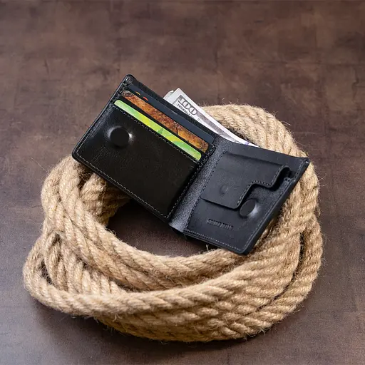 Мужской кожаный кошелек Grande Pelle 7.5х10х2.5 см acs0015040 - фото 8