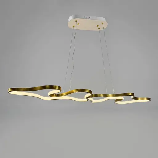 Эффектная удлиненная золотая люстра в корпусе 98х31 см Ст. PCL005-1000 PGD | Line F - фото 2