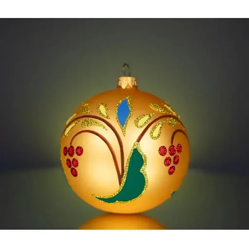 Набір ялинкових прикрас Різдвяні історії Опішнянський розпис 3 кулі скло (4820001154887) - фото 3