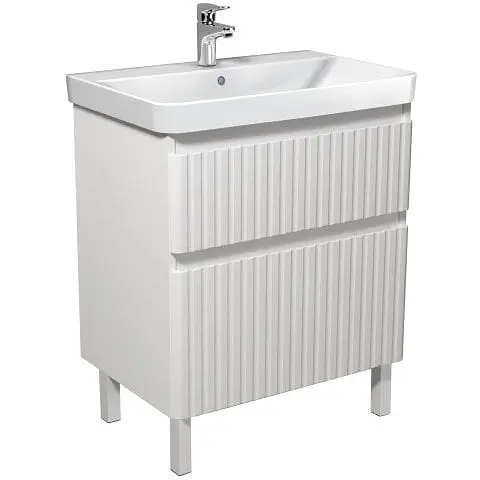 Тумба Мойдодир Fluffy 70-U з умивальником Vivace 70 Білий матовий - фото 1