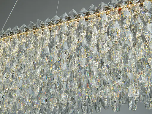 Кристальная светодиодная люстра овал 97 Вт золото - фото 4