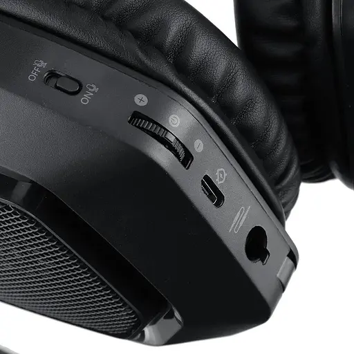 Беспроводная гарнитура Onikuma Gaming with LED K10, 2.4G, 3.5mm, 1200mAh, 12h, black - фото 4