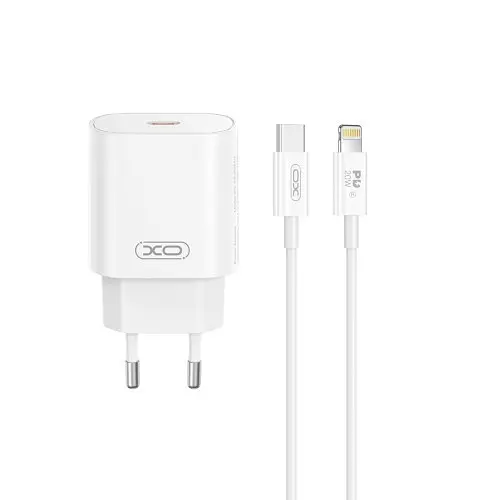 Мережевий зарядний пристрій XO CE25 PD25W USB-C Fast Charger with Lightning cable Білий - фото 5