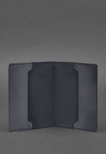 Кожаная обложка для военного билета офицера запаса 8.0 темно-синяя Crazy Horse - фото 5