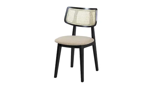 Стілець Пепе Cane з масиву дерева та ротангу чорний