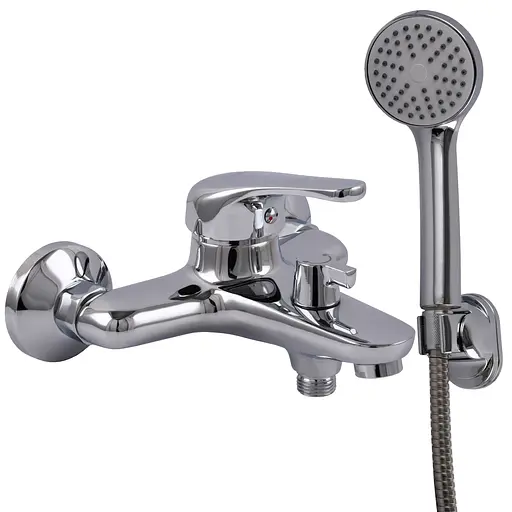 Смеситель для ванны Globus Lux Solly GLSO-0102NE латунный с ручной лейкой для душа и креплением настенным - фото 6