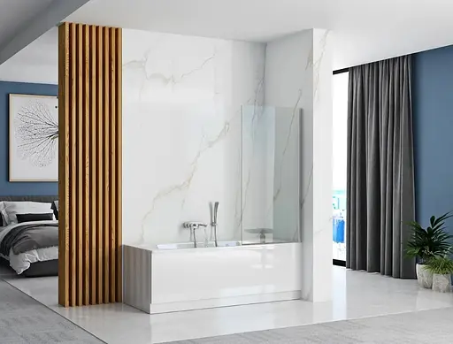 Шторка для ванни Rea Lagos Fix 80 хром нерухома REA-W5630, Універсальна, прозорий, хром - фото 4