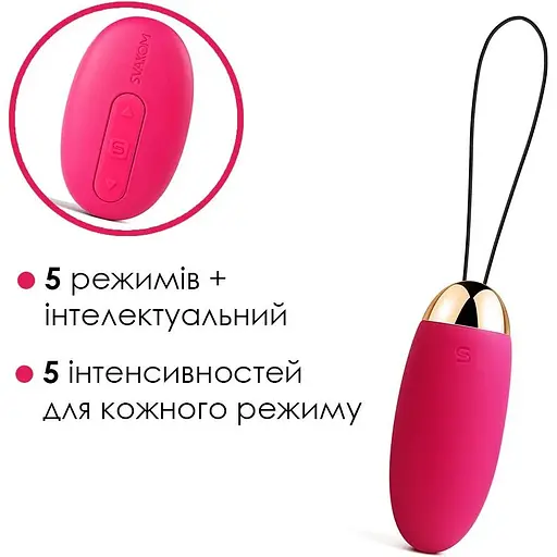 Віброяйце з пультом керування Svakom Elva Plum Red - фото 3