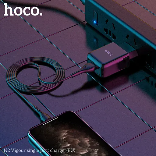 Адаптер сетевой HOCO Vigour N2 сам блок черный - фото 6