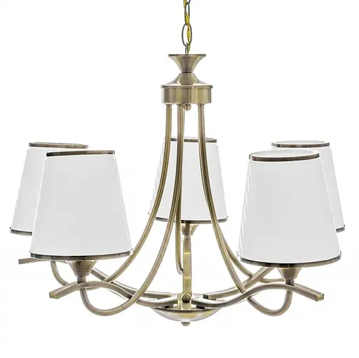 Люстра подвесная Brille прованс с абажуром E27 60W BZ (LK-621S/5) - фото 4