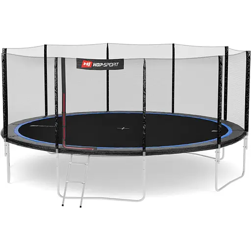 Батут Hop-Sport 16ft (488см) чорно-синій з зовнішньою сіткою