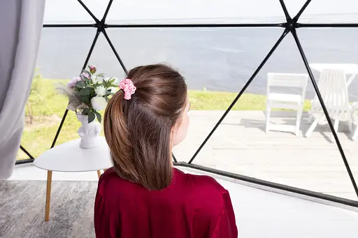 Шовкова резинка для волосся Чумацький Шлях підвищеної еластичності та міцності Розмір S в Подарунковій упаковці Рожева (1206-02) - фото 6