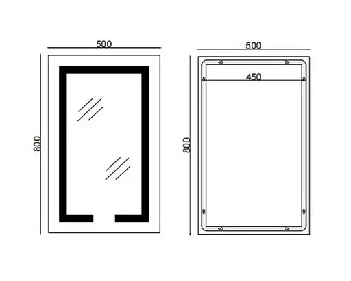 Зеркало Mixxus Hard MR06-50x80 (часы, LED-подсветка, антизапотевание) (MI6011) - фото 10