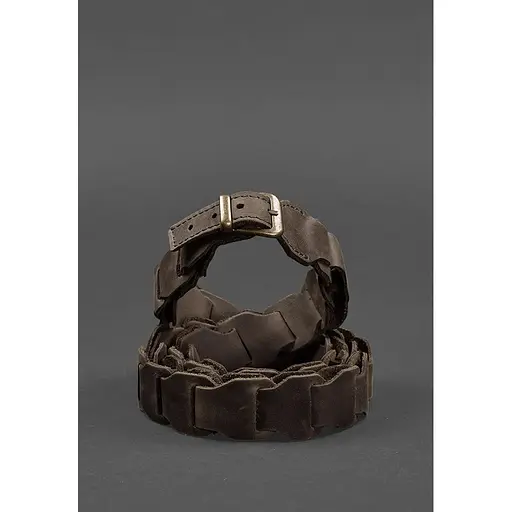 Женский кожаный бохо-ремень BlankNot Crazy Horse темно-коричневый  - фото 6