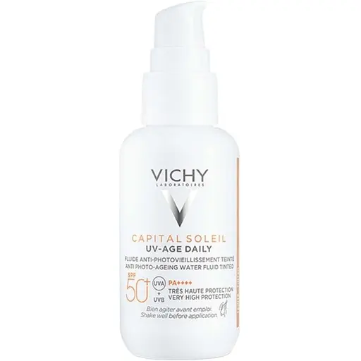 Солнцезащитный невесомый флюид Vichy Capital Soleil против признаков фотостарения кожи лица с универсальным тонирующим пигментом SPF 50+ 40 мл (MB452100)