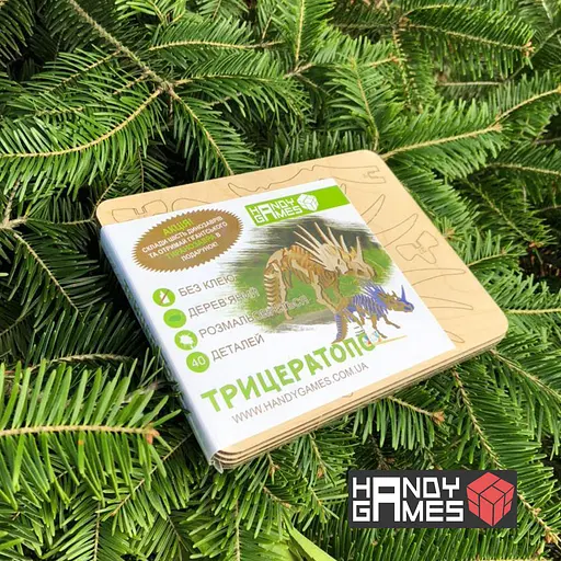 Дерев'яний конструктор Трицератопс 40 деталей - фото 3