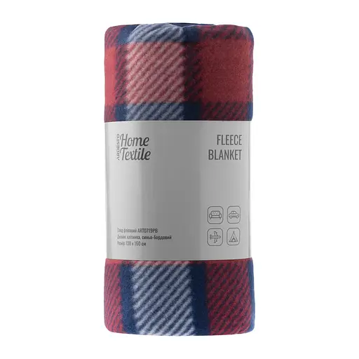 Плед Ardesto Fleece 130x160 см клітинка синьо-бордовий (ART0719PB) - фото 1