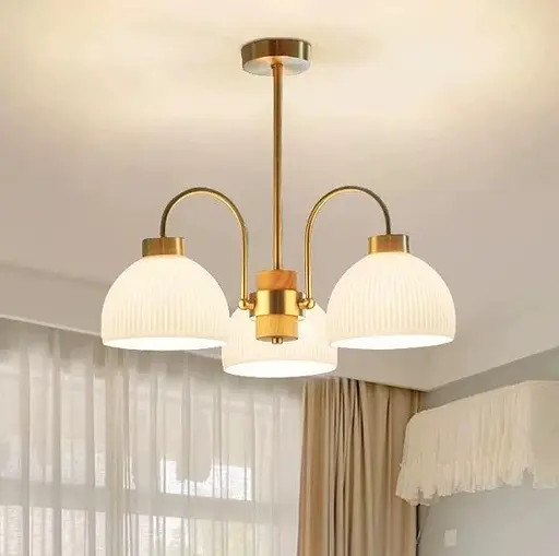 Люстра світлодіодна стельова 5042 (Золотистий) 3 плафони