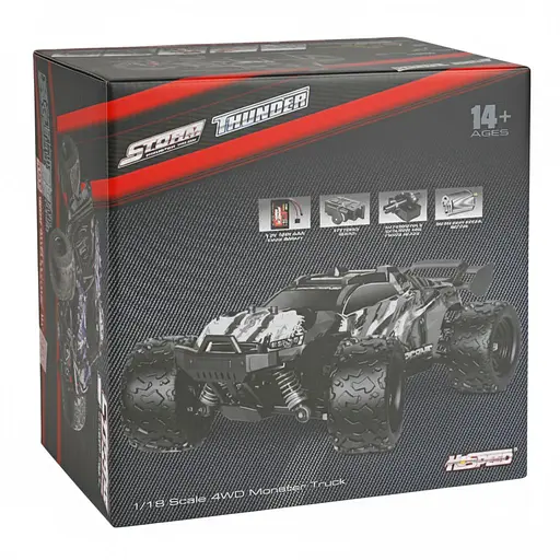 Радиоуправляемая скоростная машина HS 18301-302, аккумулятор 7.4V, до 36 км/ч, высокая подвеска, противоударный корпус, Красный - фото 2