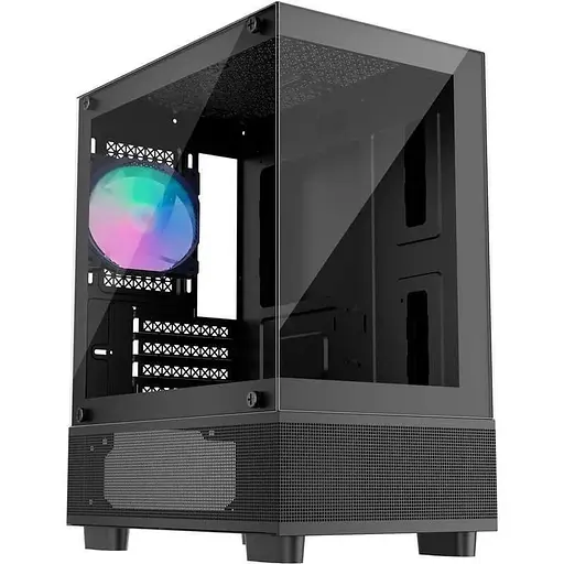Корпус 1stPlayer Mi2-A-BK-2F7R-1F7, чорний, без БЖ, Mini Tower, Micro ATX / Mini ITX, 1xUSB 3.0 / 1xUSB 2.0, макс. CPU - 165 мм / - фото 1