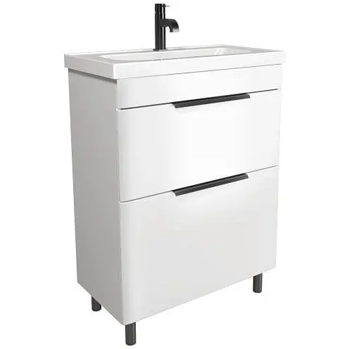 Тумба Мойдодир Iris 65 з умивальником Fenova 65 підлогова Білий - фото 1