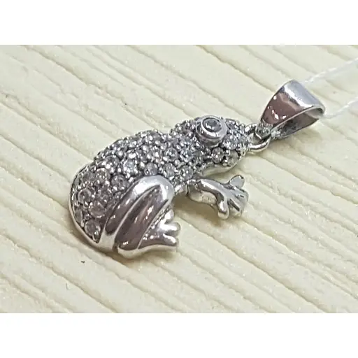 Срібна підвіска Золотий квартал з фіанітами. ЖАБА - фото 3