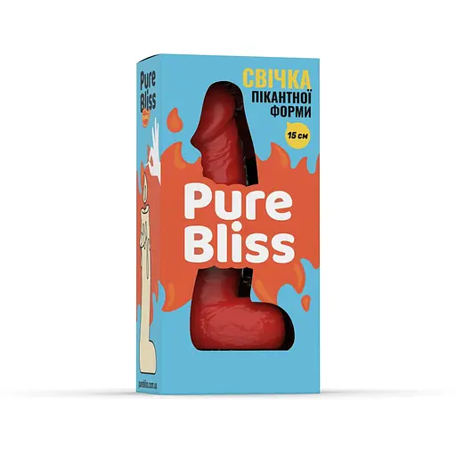 Свічка у вигляді члена Pure Bliss Mini Red 15 см - фото 6