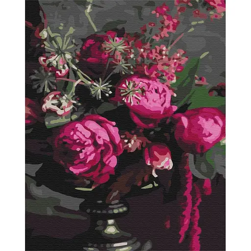 Картина за номерами Малинові півонії Brushme 40х50 см кольорова 000152724
