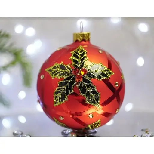 Набір ялинкових прикрас Санта Шоп Різдвяні квіти скло (4820001112382) - фото 4