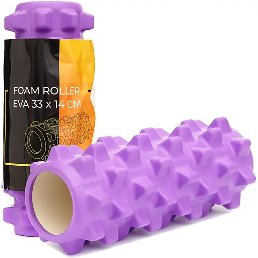 Масажний ролик Cornix EVA 33 x 14 см (валик, ролер) XR-0322 Violet - фото 1