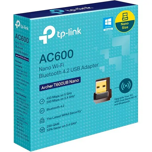 Адаптер WiFi TP-Link T600UB nano AC600, USB, BT4.2 - фото 2