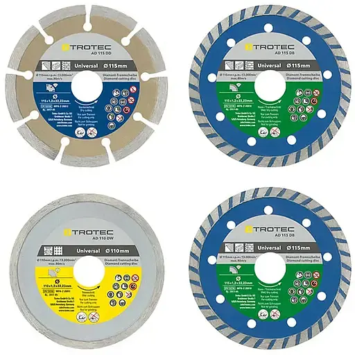 Набір відрізних алмазних дисків Trotec 110/115 х 22.23 х 1.2 мм (DAS302830) - фото 1