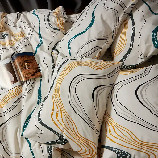 Комплект постельного белья Moon&Star Бязь Gold Люкс Natural Waves Евро 200х220 наволочки 2х50х70 - фото 7