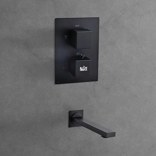 Душова система прихованого монтажу з термостатом із виливом Nett TSB-521, Чорний - фото 4