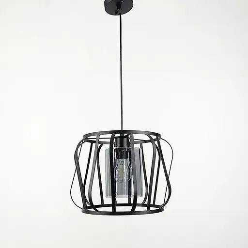 Підвісний світильник із графітовим плафоном у чорному корпусі 32×23 см | Арт. 12682/1 BK+GR | Line F - фото 1