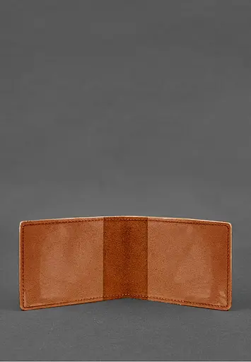 Универсальная кожаная обложка для удостоверения светло-коричневая - фото 3