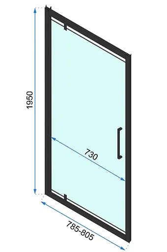 Душова кабіна Rea Rapid Swing 100x80 black REA-K6423 + REA-K6408, Чорний матовий, Універсальна, прозорий - фото 6
