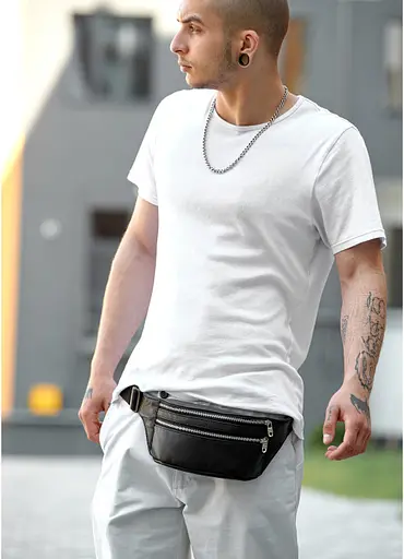 Чоловіча поясна сумка бананка Sambag 31х12х5 см 000200334 - фото 4