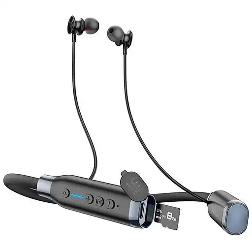 Навушники бездротові Hoco ES62 Pretty neck-hang BT5.3 earphones, TF 32GB, 800mAh, 120h, 96 см, black - фото 3
